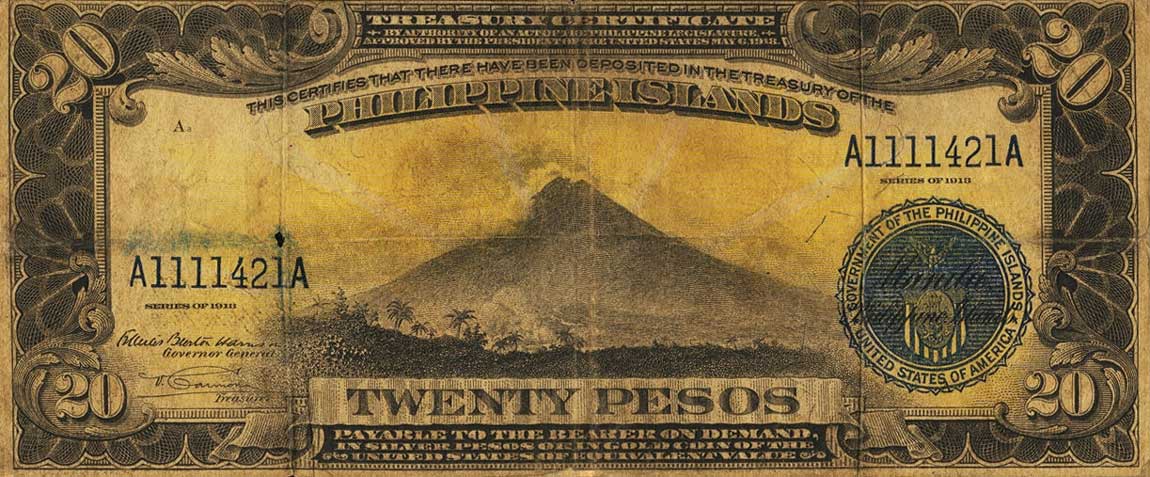 Front of Philippines p64a: 20 Pesos from 1918