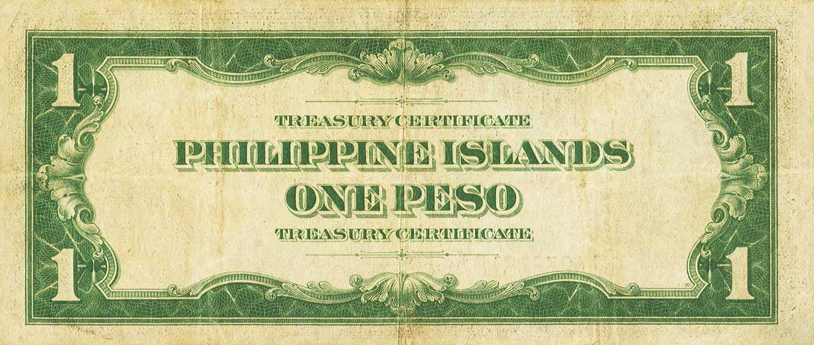 Back of Philippines p68c: 1 Peso from 1924