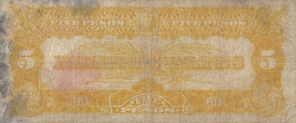 Back of Philippines p75: 5 Pesos from 1929