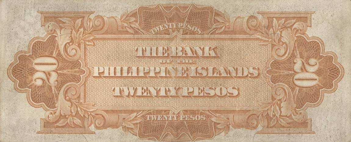 Back of Philippines p9b: 20 Pesos from 1912