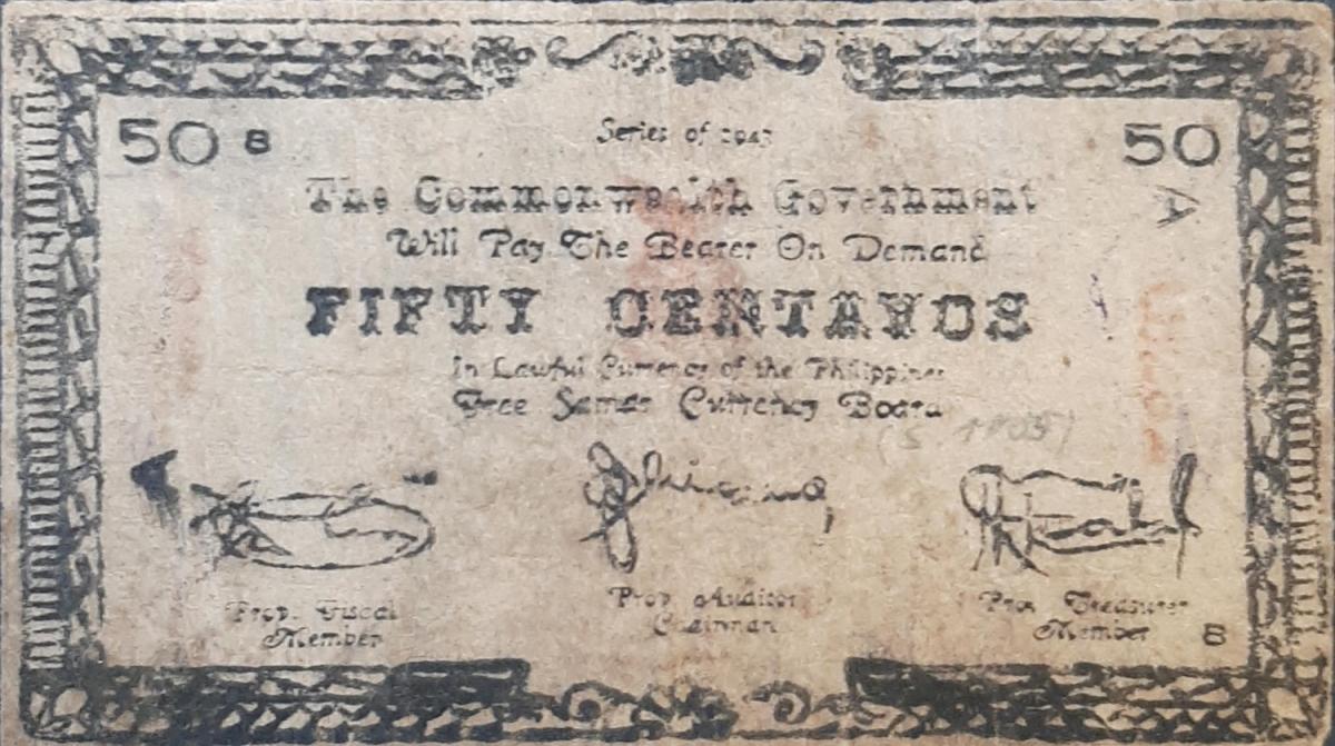 Front of Philippines pS1091a: 50 Centavos from 1943