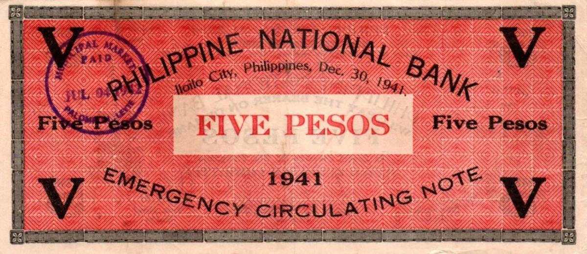 Back of Philippines pS307: 5 Pesos from 1941