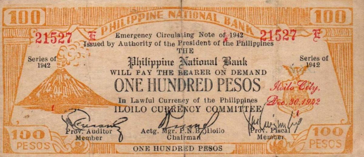 Front of Philippines pS322a: 100 Pesos from 1942