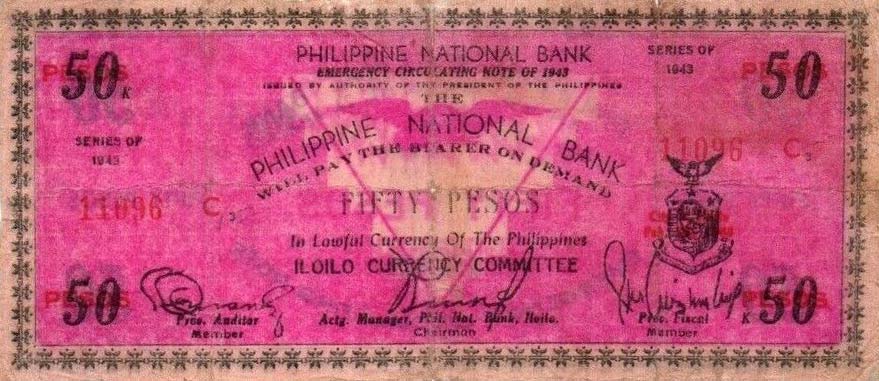 Front of Philippines pS331: 50 Pesos from 1943