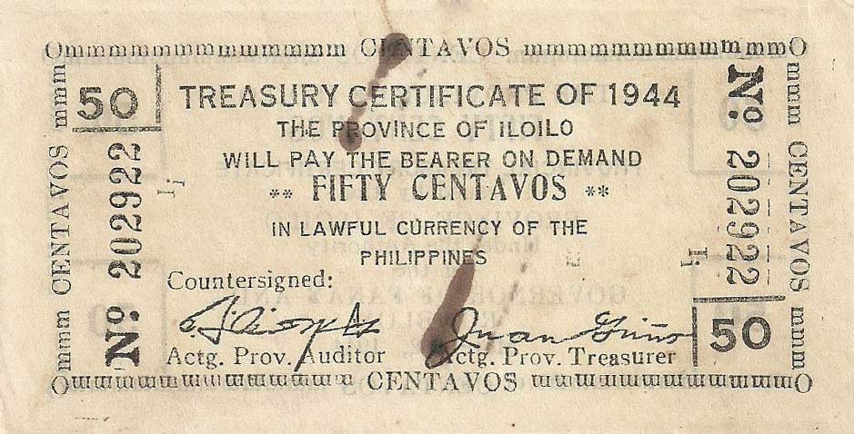 Back of Philippines pS335: 50 Centavos from 1944
