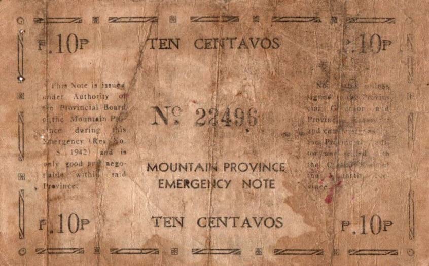 Back of Philippines pS592: 10 Centavos from 1942