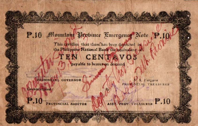 Front of Philippines pS592: 10 Centavos from 1942