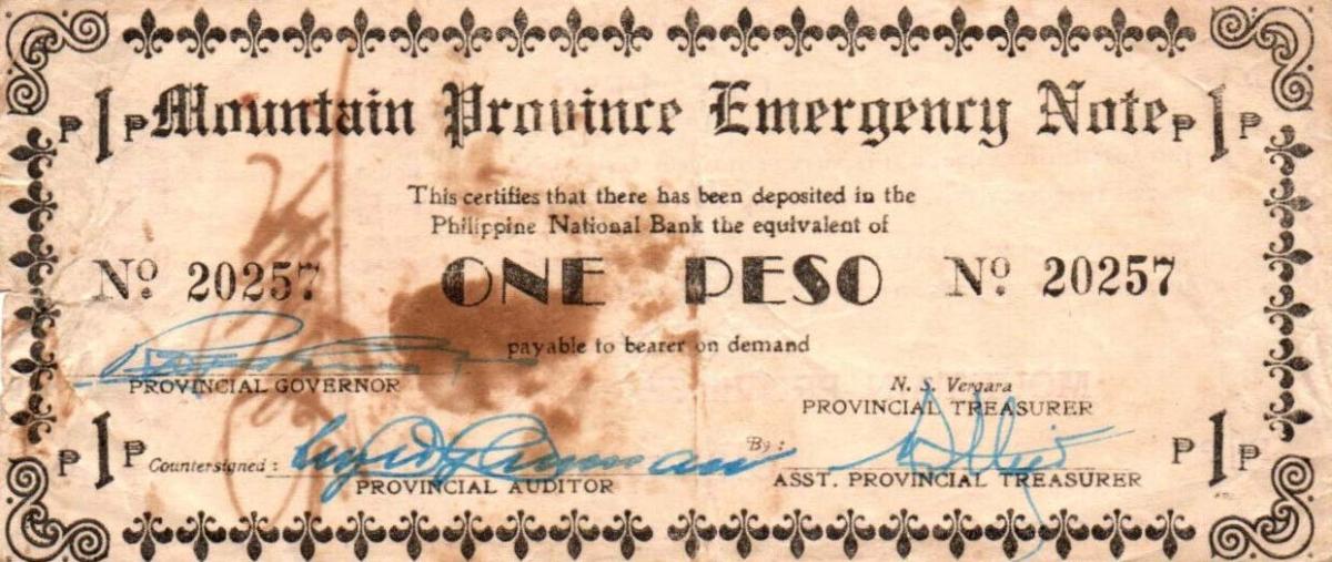 Front of Philippines pS595b: 1 Peso from 1942
