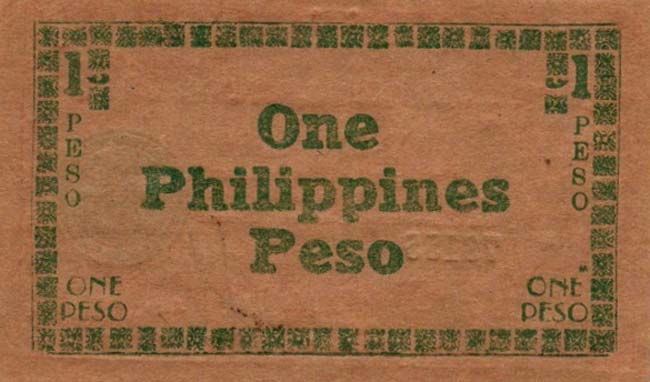 Back of Philippines pS681: 1 Peso from 1945