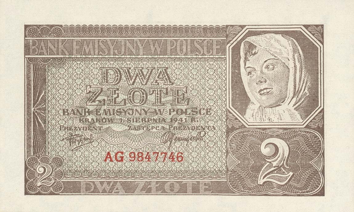 Front of Poland p100: 2 Zlotych from 1941
