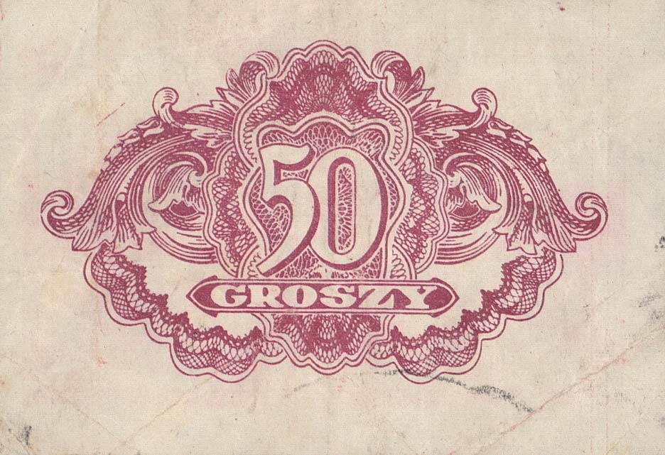 Back of Poland p104a: 50 Groszy from 1944