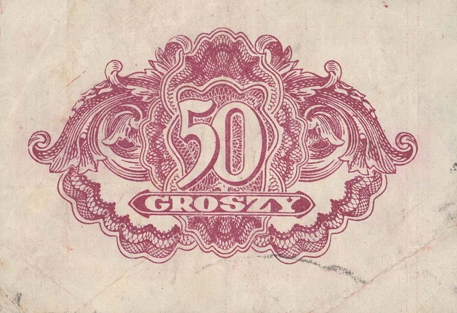 Back of Poland p104a: 50 Groszy from 1944