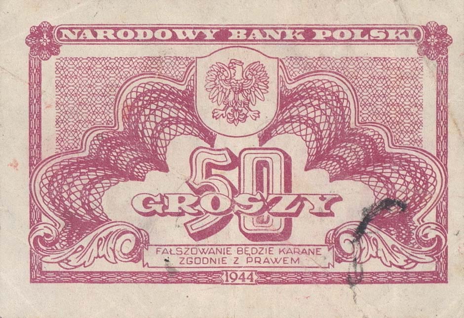 Front of Poland p104a: 50 Groszy from 1944