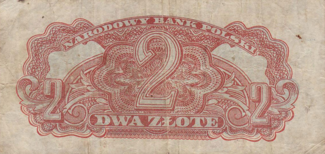 Back of Poland p106: 2 Zlotych from 1944