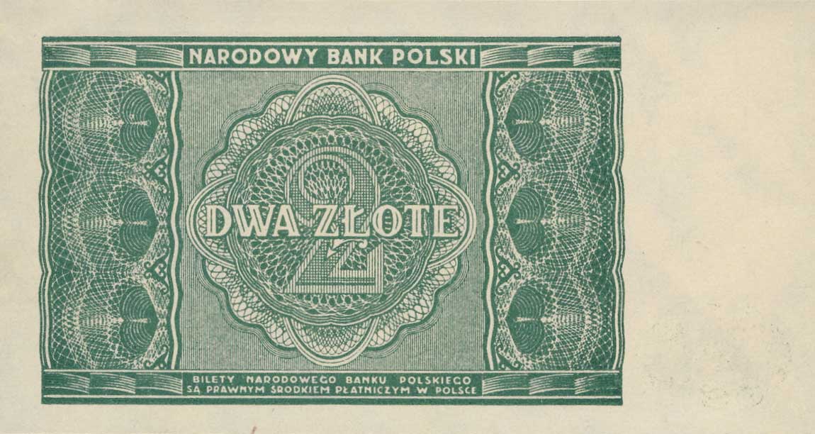 Back of Poland p124: 2 Zlotych from 1946