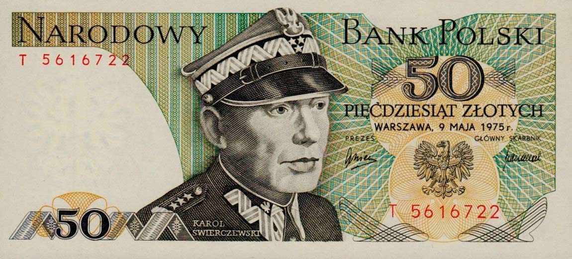 Front of Poland p142a: 50 Zlotych from 1975