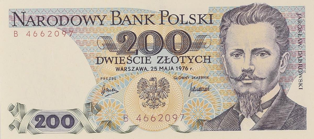 Front of Poland p144a: 200 Zlotych from 1976