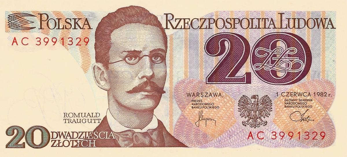 Front of Poland p149a: 20 Zlotych from 1982