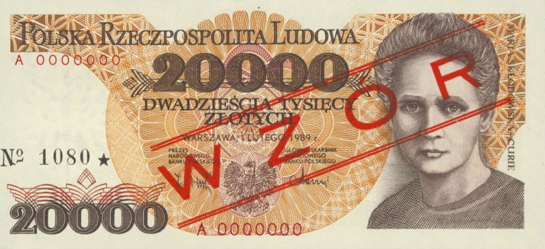 Front of Poland p152s: 20000 Zlotych from 1989