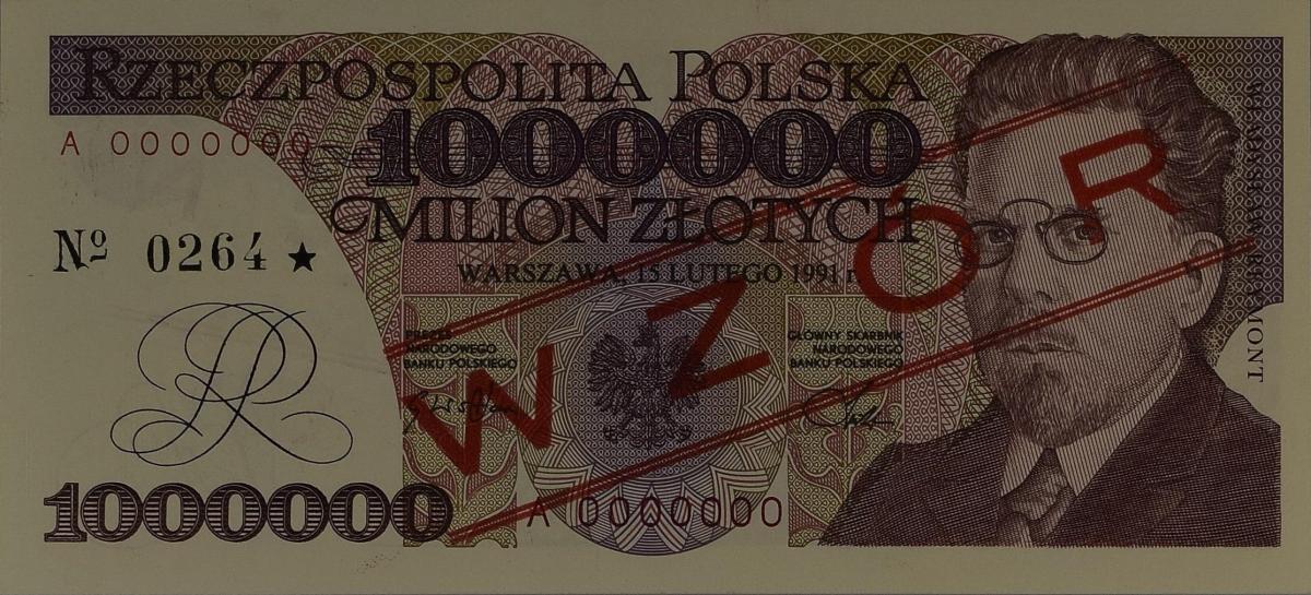 Front of Poland p157s: 1000000 Zlotych from 1991