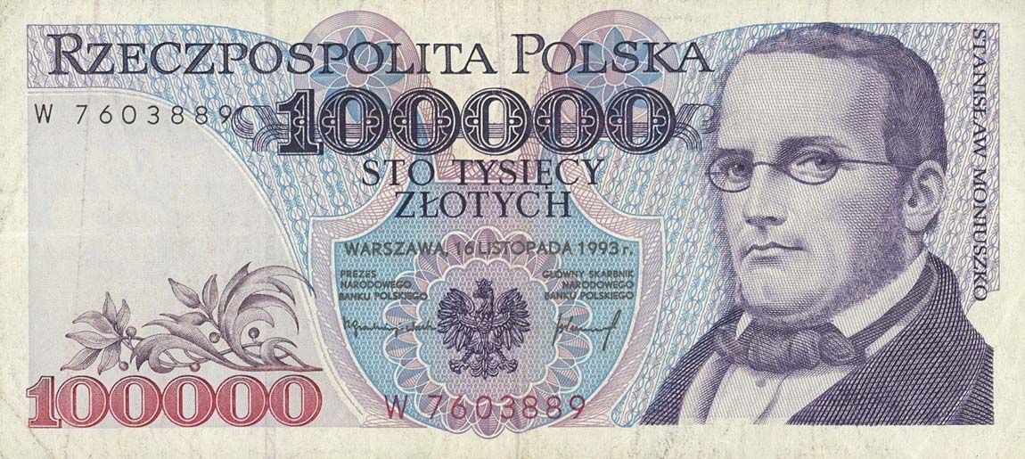 Front of Poland p160a: 100000 Zlotych from 1993