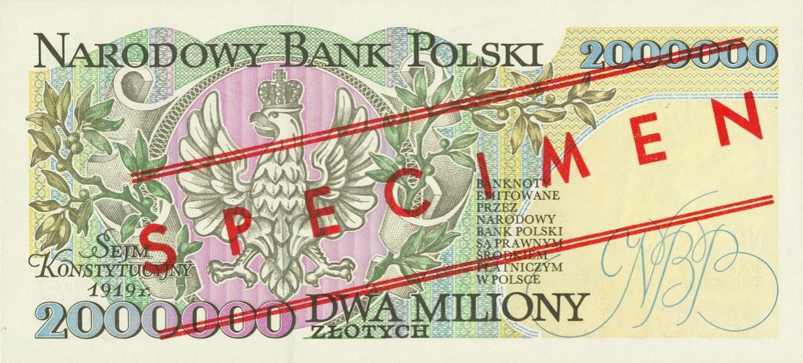 Back of Poland p163s: 2000000 Zlotych from 1993