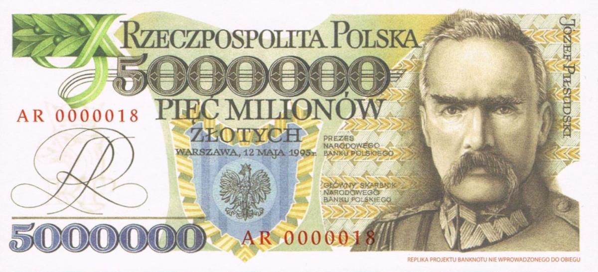Front of Poland p164A: 5000000 Zlotych from 1995