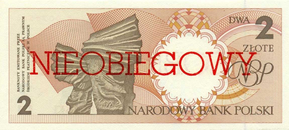 Back of Poland p165a: 2 Zlotych from 1990