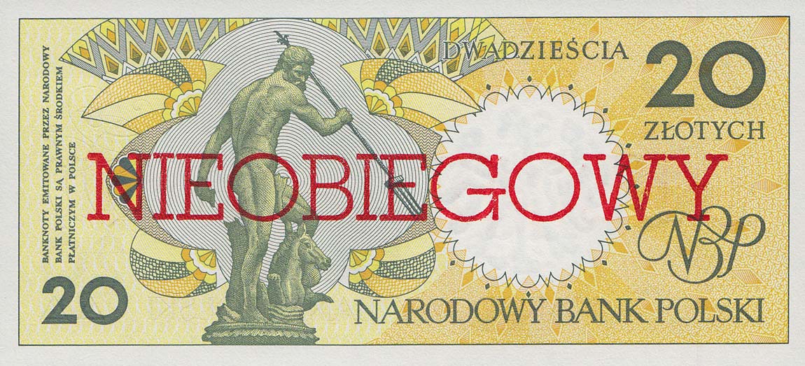 Back of Poland p168a: 20 Zlotych from 1990
