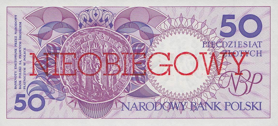 Back of Poland p169a: 50 Zlotych from 1990