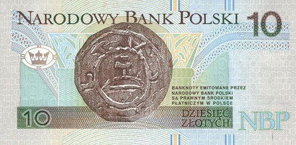 Back of Poland p173a: 10 Zlotych from 1994