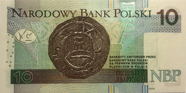 Back of Poland p173b: 10 Zlotych from 2016