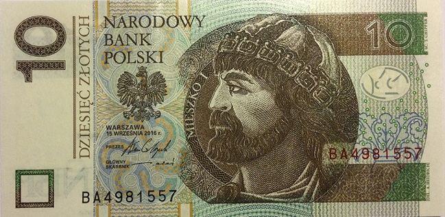 Front of Poland p173b: 10 Zlotych from 2016