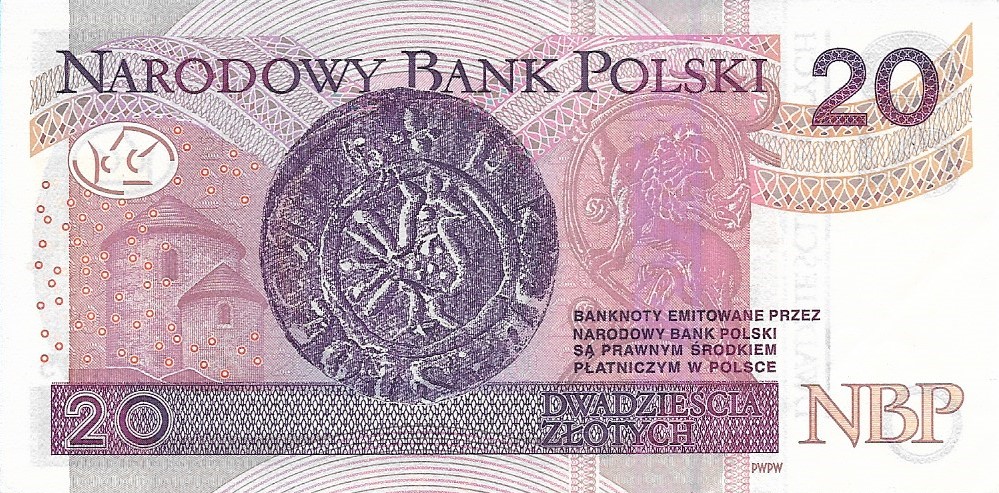 Back of Poland p184b: 20 Zlotych from 2016
