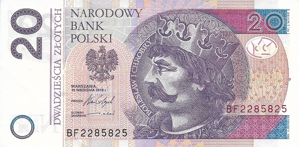 Front of Poland p184b: 20 Zlotych from 2016