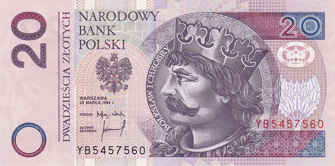 Front of Poland p174r: 20 Zlotych from 1994
