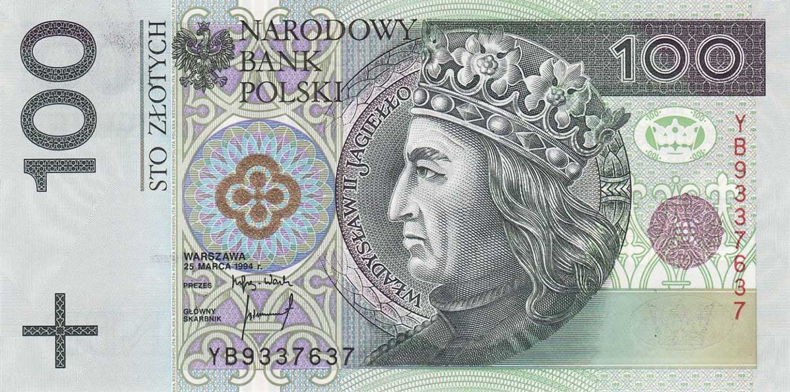Front of Poland p176r: 100 Zlotych from 1994