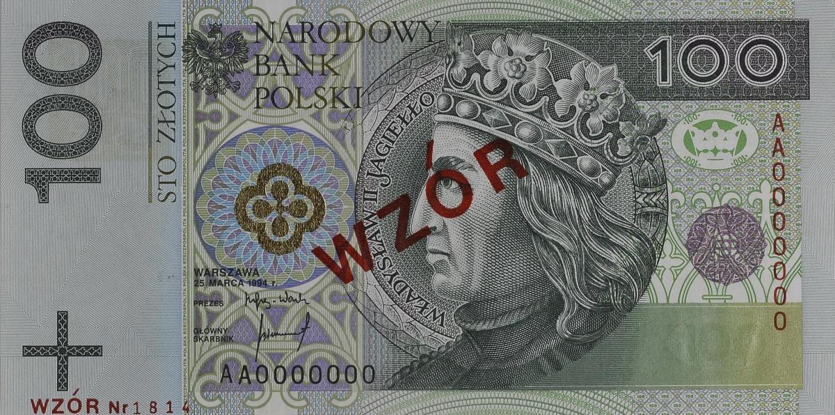 Front of Poland p176s: 100 Zlotych from 1994