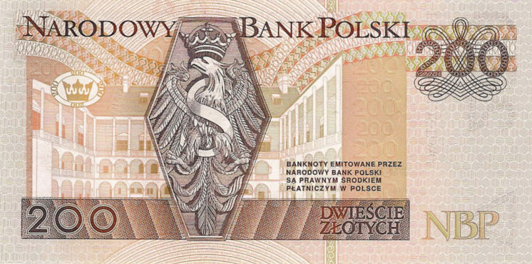 Back of Poland p177r: 200 Zlotych from 1994