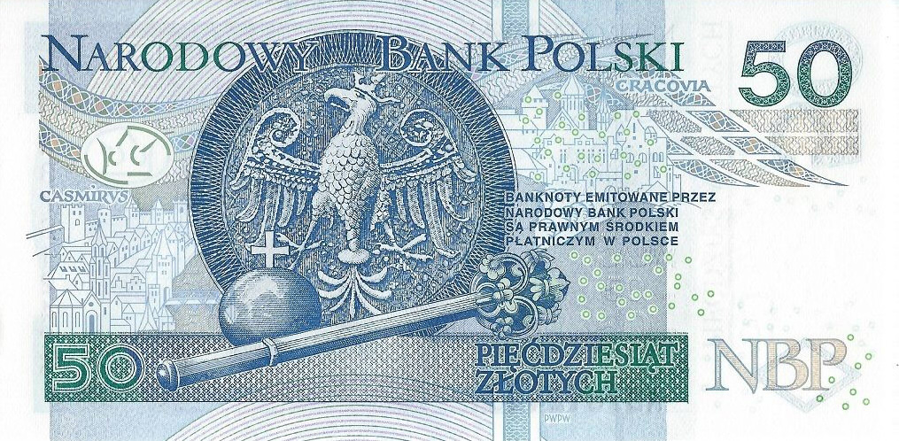 Back of Poland p185a: 50 Zlotych from 2012
