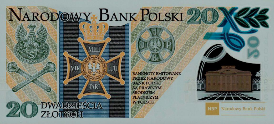 Back of Poland p187a: 20 Zlotych from 2014