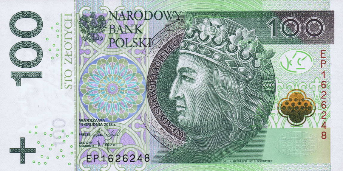 Front of Poland p186b: 100 Zlotych from 2018