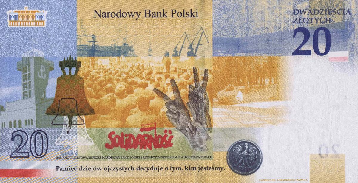 Back of Poland p195a: 20 Zlotych from 2021