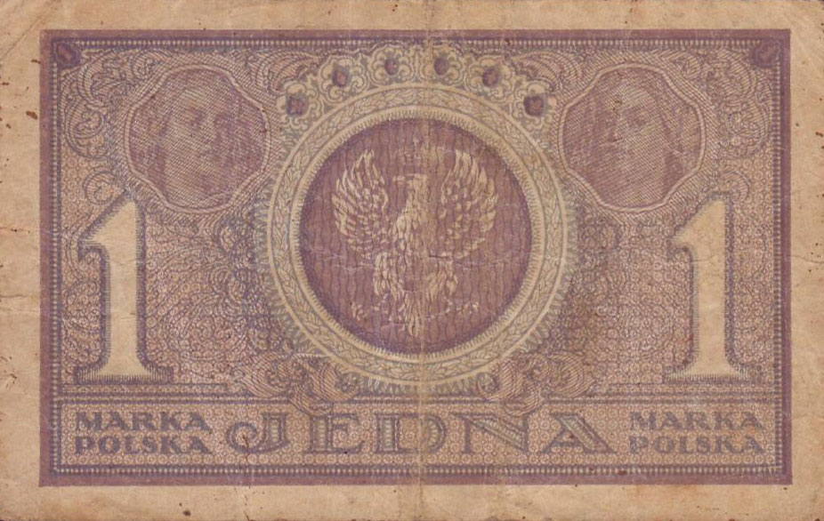 Back of Poland p19: 1 Marka from 1919