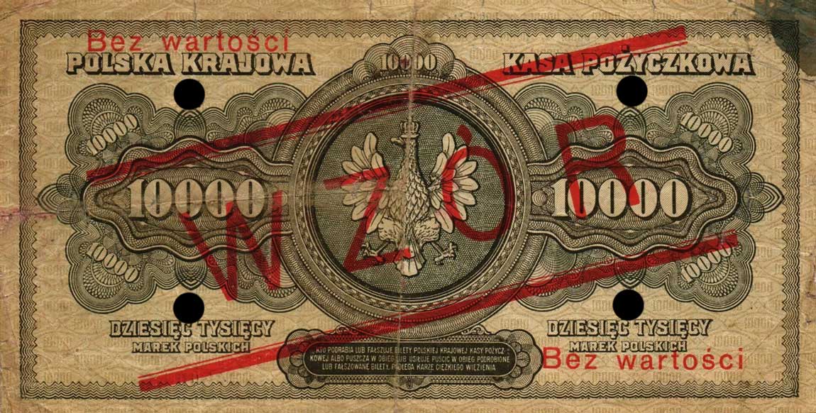 Back of Poland p32s: 10000 Marek from 1922