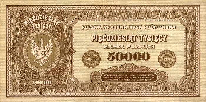 Back of Poland p33: 50000 Marek from 1922