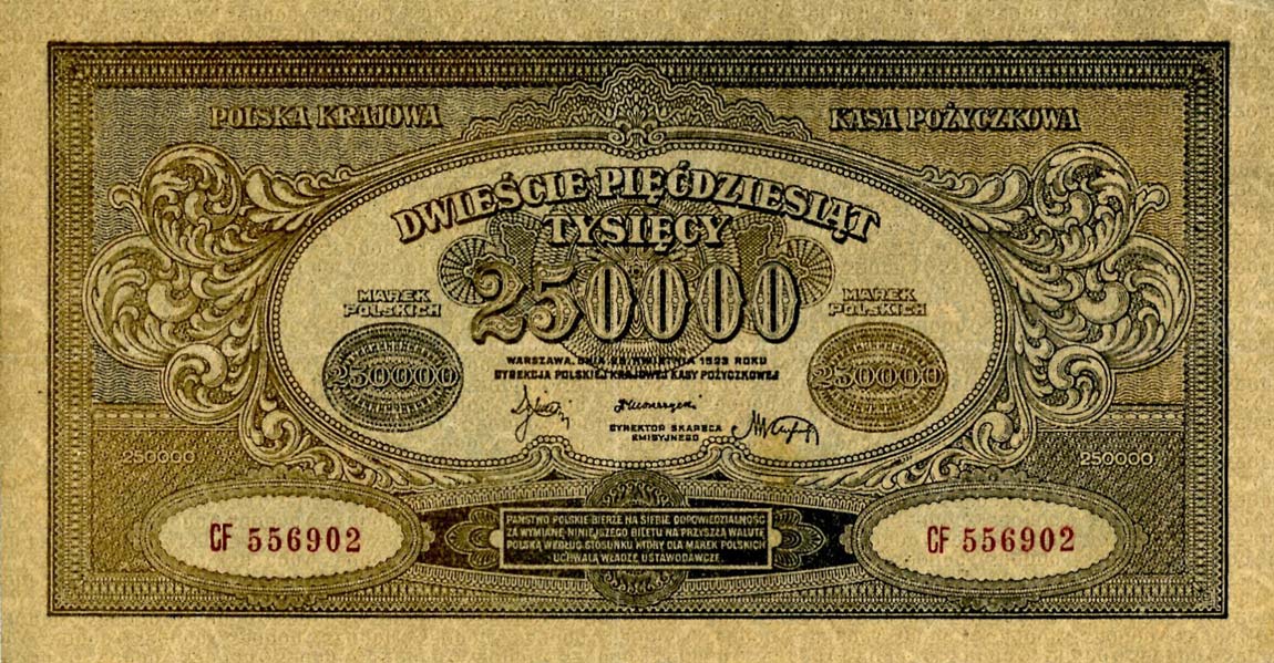 Front of Poland p35: 250000 Marek from 1923