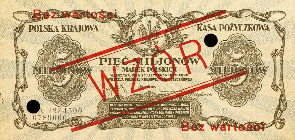 Front of Poland p38s: 5000000 Marek from 1923