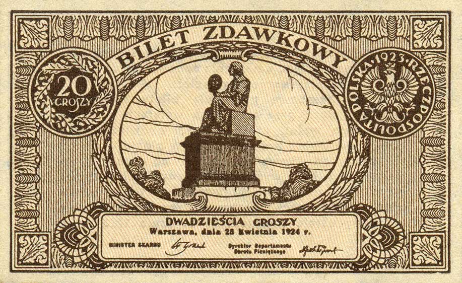 Front of Poland p45: 20 Groszy from 1924
