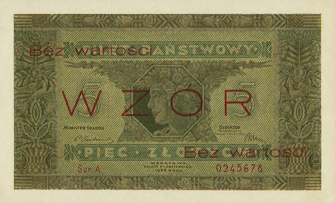 Front of Poland p49s: 5 Zlotych from 1926